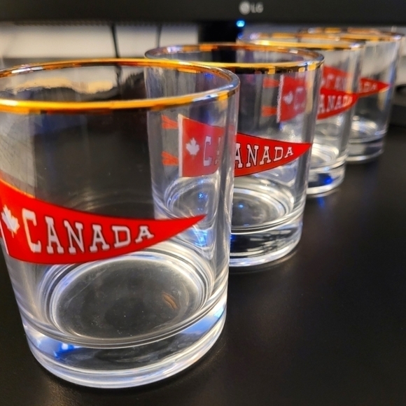 Two Gold Rimmed Bar Glasses  (9oz./250ml) - Picture 2 of 2